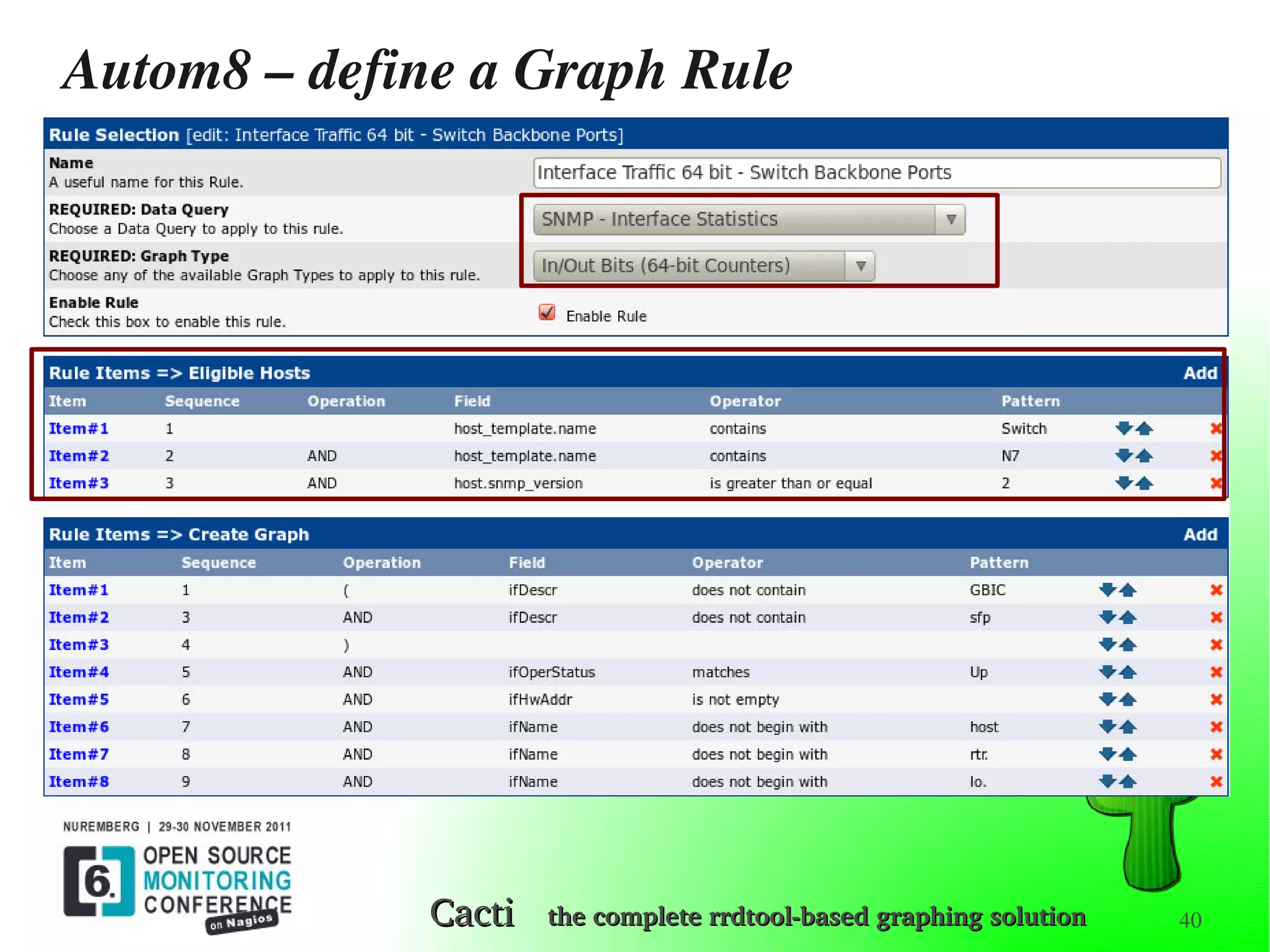 OSMC 2011 | Cacti Graphing Solution by Reinhard Scheck | PDF