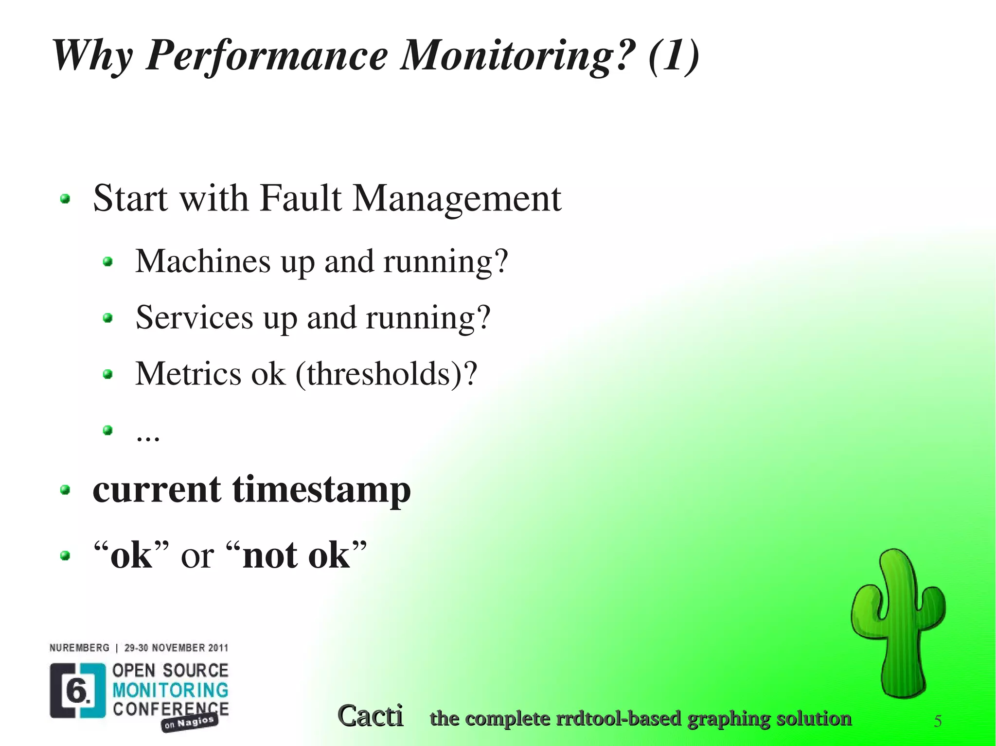 OSMC 2011 | Cacti Graphing Solution by Reinhard Scheck | PDF