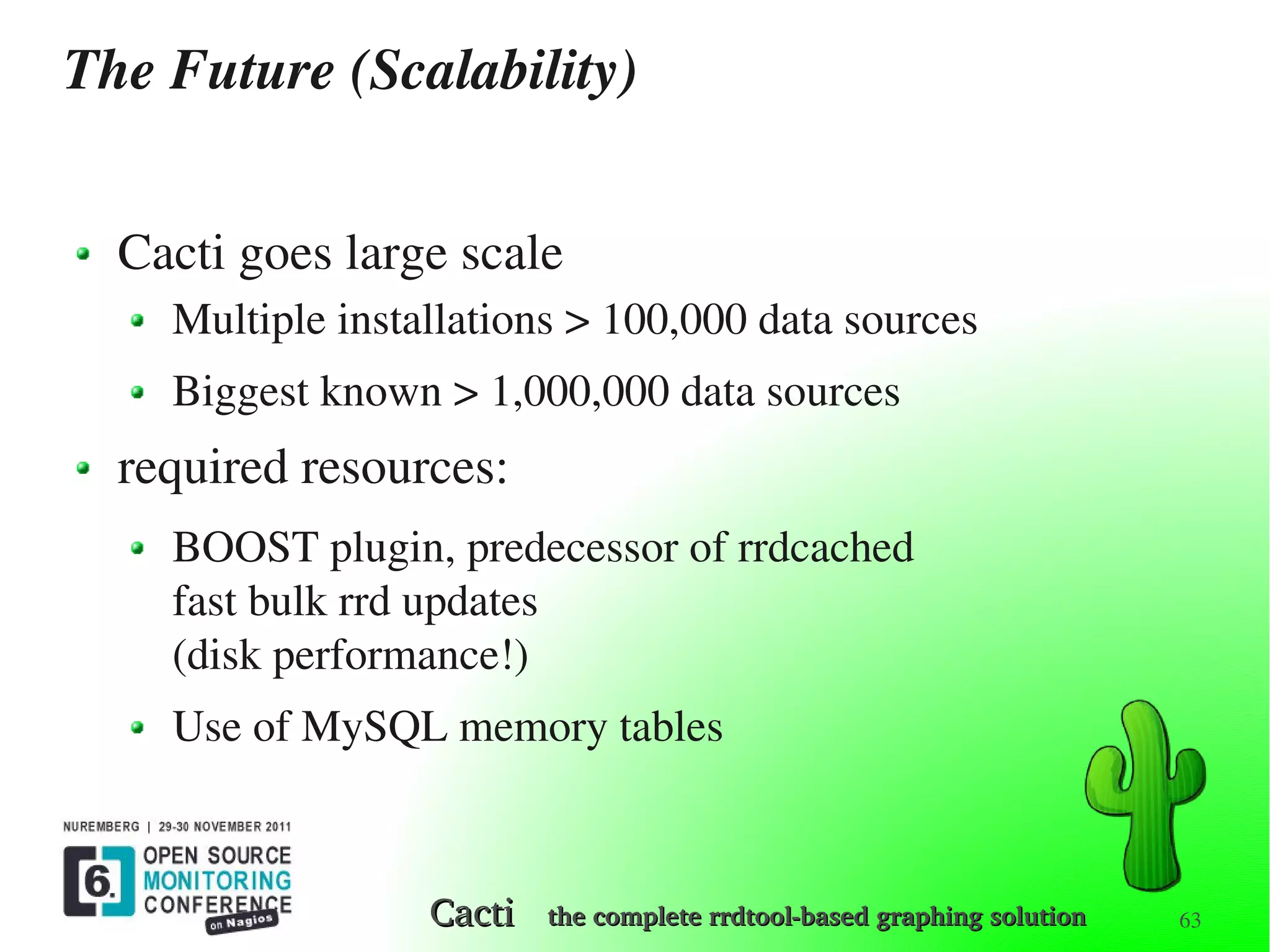 OSMC 2011 | Cacti Graphing Solution by Reinhard Scheck | PDF