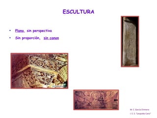 ESCULTURA Plana , sin perspectiva Sin proporción,  sin canon M. C. García Chimeno I. E. S. “Leopoldo Cano” 