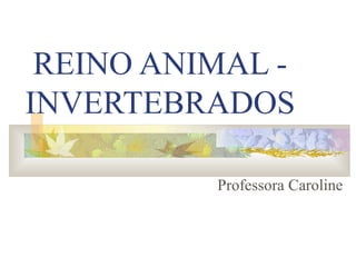 REINO ANIMAL -
INVERTEBRADOS
Professora Caroline
 