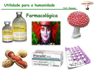 Utilidade para a humanidade
                              Prof. Emanuel



           Farmacológica
 