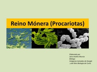 Reino Mónera (Procariotas)
Elaborado por
Jairo Andrés Murcia
Biólogo
Imágenes tomadas de Google
y del libro Biología de Curtis
 