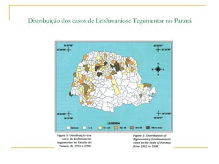 Distribuição dos casos de Leishmaniose Tegumentar no Paraná
 