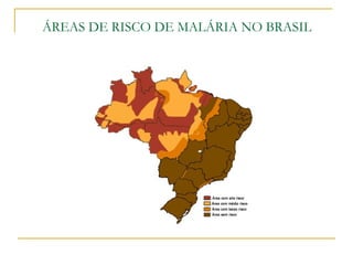 ÁREAS DE RISCO DE MALÁRIA NO BRASIL
 