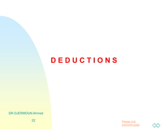 Passer à la
première page
D E D U C T I O N S
DR DJERMOUN Ahmed
22
 