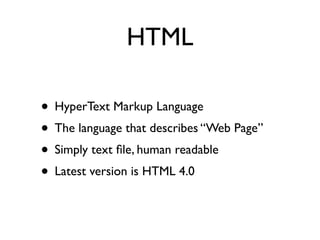 Reintroducing Web Technology