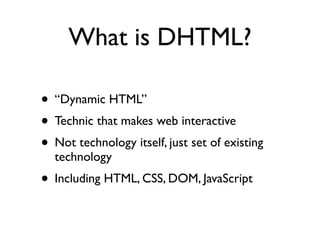 Reintroducing Web Technology