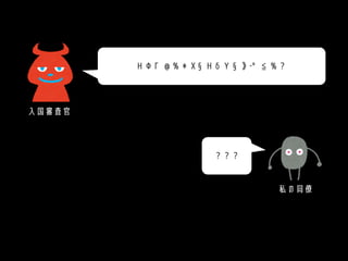 ΗΦΓ＠％＊Ｘ§ΗδΥ§》‐°≦％？
？？？
入国審査官
私の同僚
 