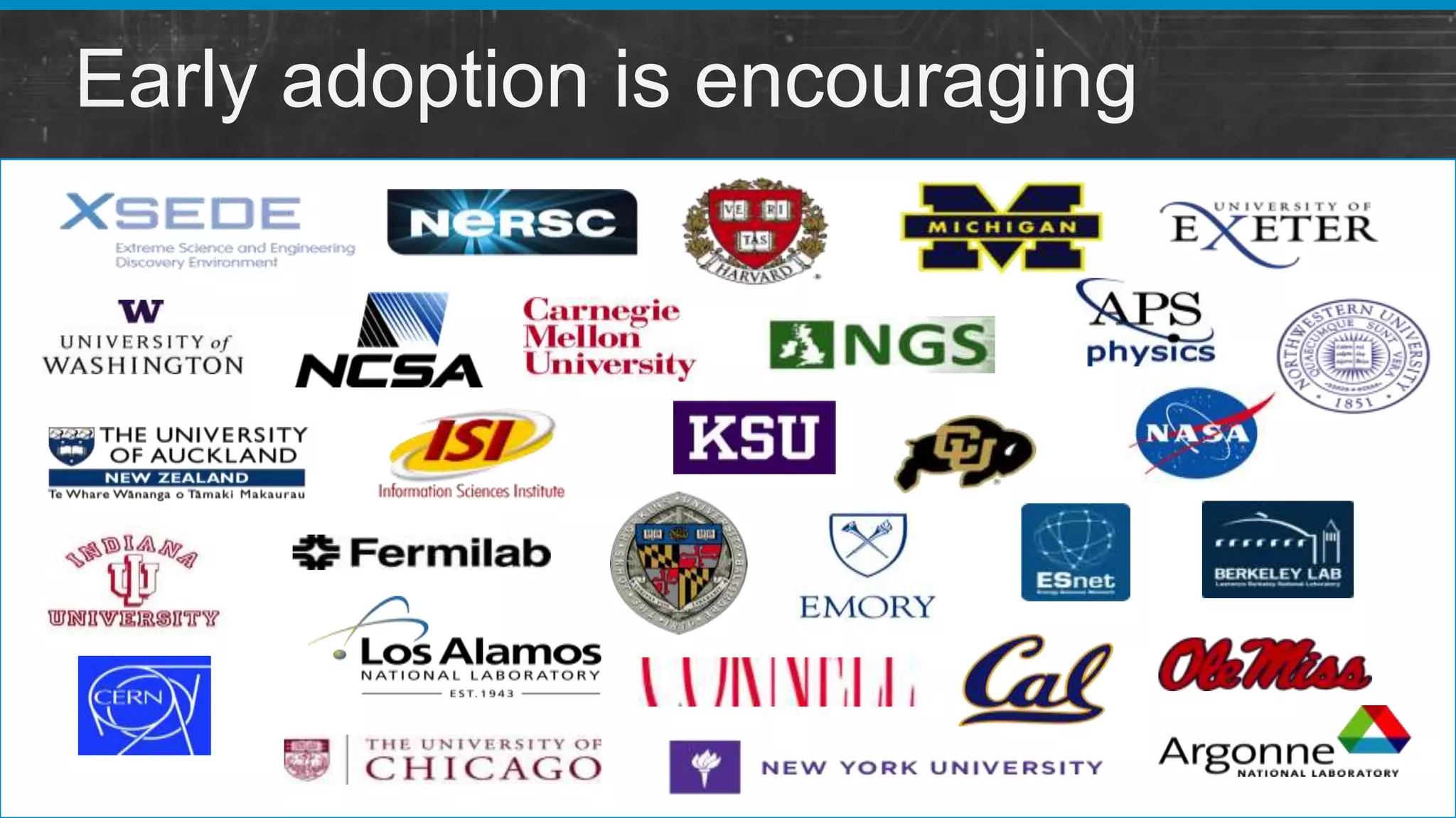 Early adoption is encouraging

 