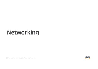 © 2017, Amazon Web Services, Inc. or its Affiliates. All rights reserved.
Networking
 