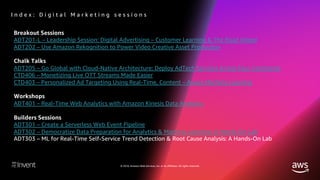 © 2018, Amazon Web Services, Inc. or its affiliates. All rights reserved.
I n d e x : D i g i t a l M a r k e t i n g s e ...
