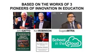 BASED ON THE WORKS OF 3
PIONEERS OF INNOVATION IN EDUCATION
 