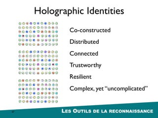 DE LA RECONNAISSANCE
47
Identite
`Reconnaissance
&
 