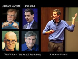 Frederic Laloux
Dan Pink
Ken Wilber
Richard Barrett
Marshall Rosenberg
 
