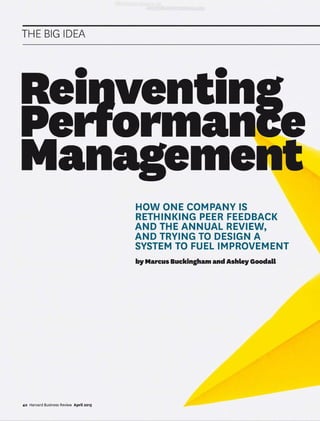 Reinventing performance management