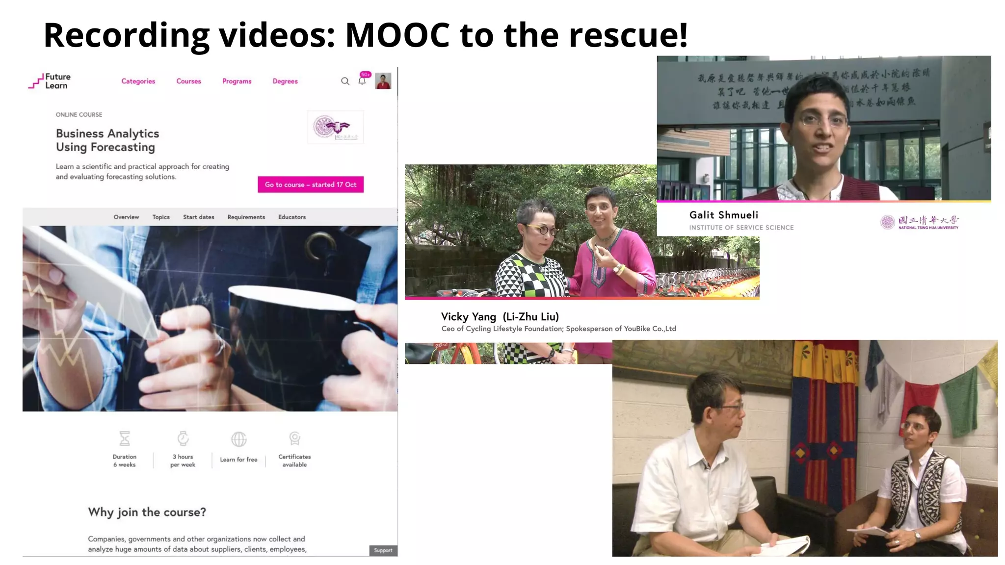 Recording videos: MOOC to the rescue!
 
