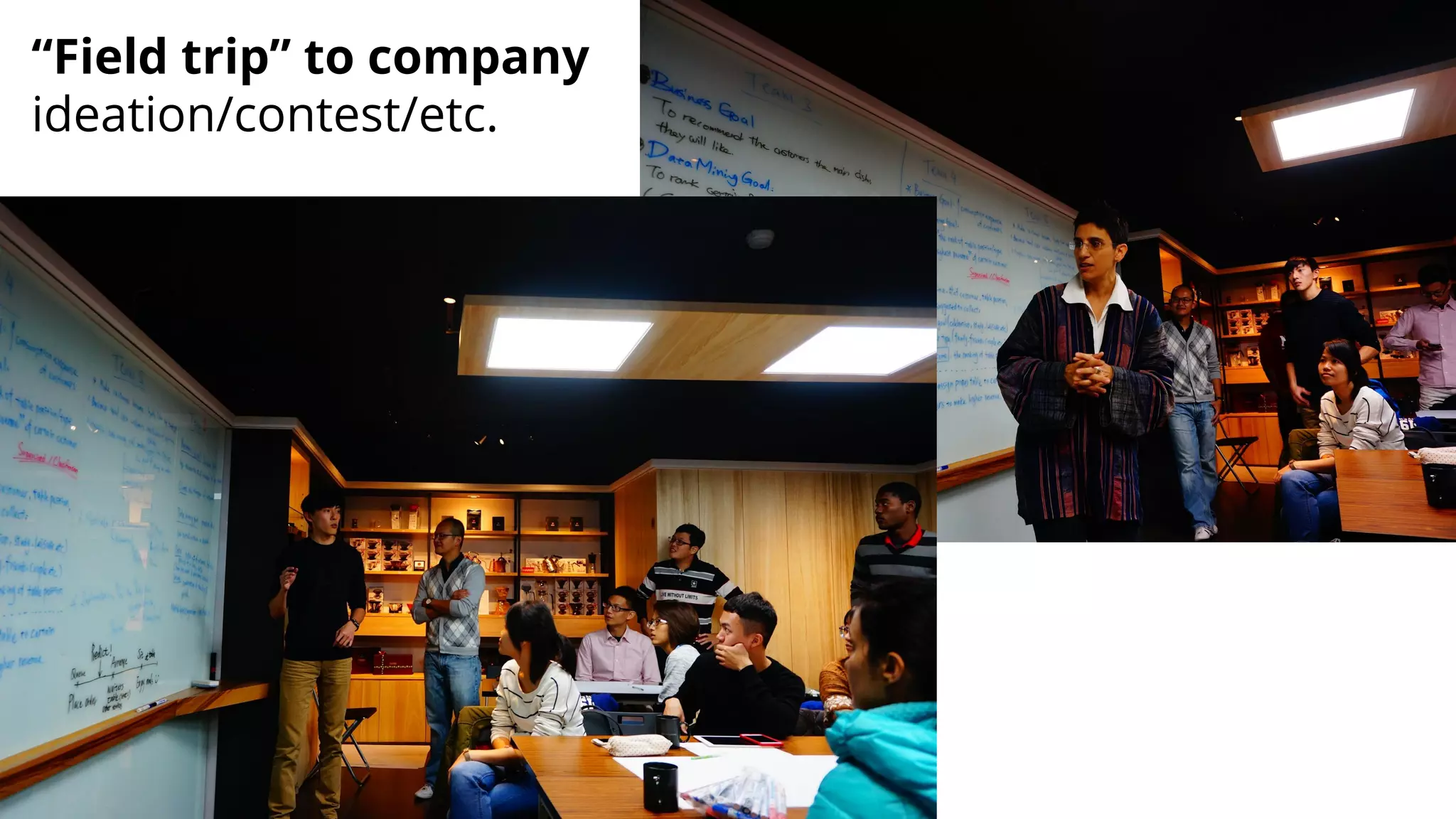 “Field trip” to company
ideation/contest/etc.
 