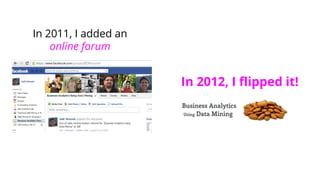 In 2011, I added an
online forum
In 2012, I ﬂipped it!
 