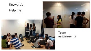 Keywords
Help me
Team
assignments
 