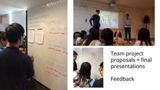Team project
proposals + ﬁnal
presentations
Feedback
 