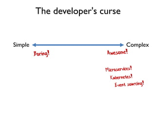 The developer's curse
Simple Complex
 