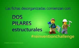 #reinventionchallenge
DOS
PILARES
estructurales
linkedin.com/in/carolinaorjuela
Las fichas desorganizadas comienzan con:
 