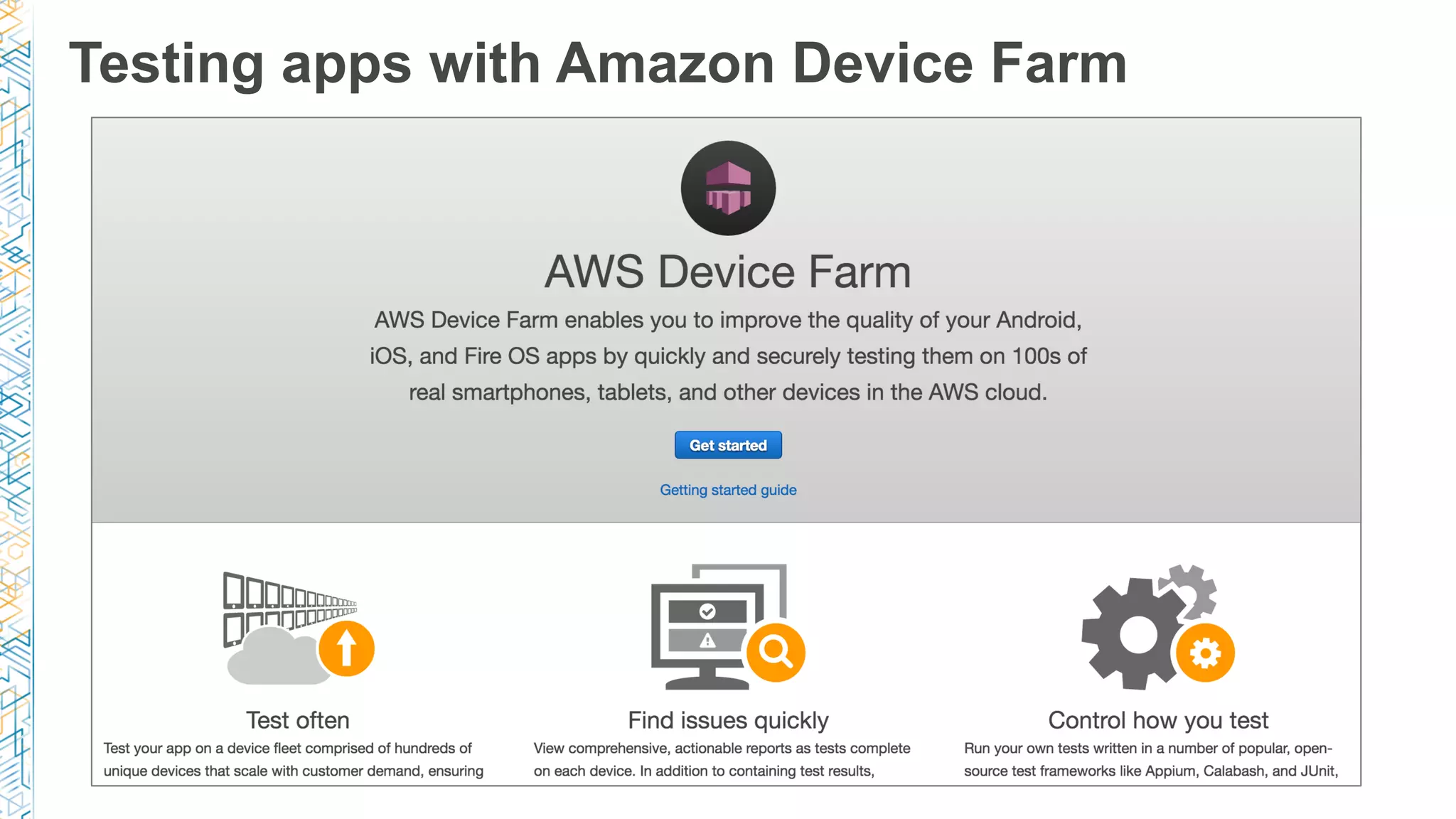 Testing apps with Amazon Device Farm
 