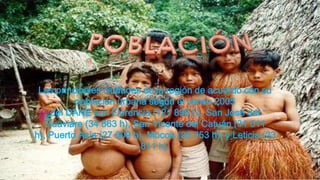 Las principales ciudades de la región de acuerdo con su
población urbana según el censo 2005
del DANE son Florencia (121 898 h), San José del
Guaviare (34 863 h), San Vicente del Catuán (31 011
h), Puerto Asís (27 609 h), Mocoa (25 753 h), y Leticia (23
811 h).

 