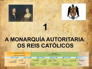 1
A MONARQUÍA AUTORITARIA:
OS REIS CATÓLICOS
 