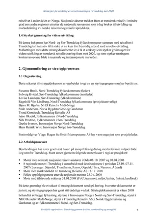 Reiselivsstrategi for Trøndelag 2008-2020