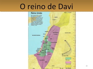 Quem era DaviQuem era Davi
• Seu nome significa “Amado”
• Nasceu em Belém, filho de Jessé,
da tribo de Judá.
• Foi ungido ...