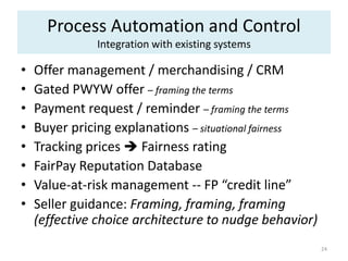 Process Automation and Control
              Integration with existing systems

•   Offer management / merchandising / CRM...