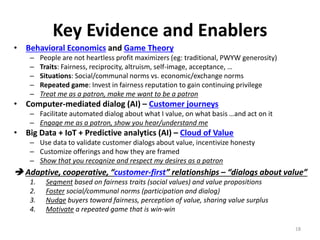 Key Evidence and Enablers
• Behavioral Economics and Game Theory
– People are not heartless profit maximizers (eg: traditi...