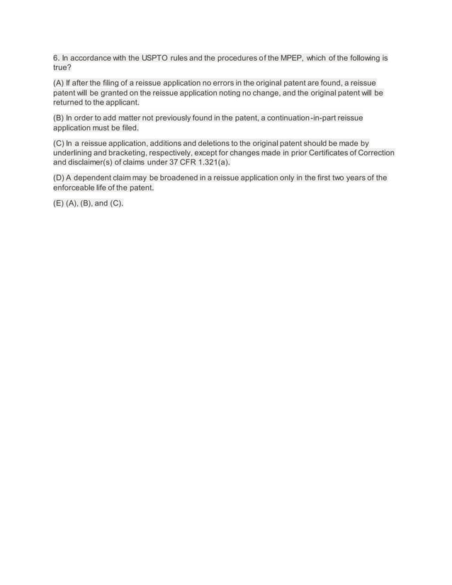Reissue 1400 questions pdf