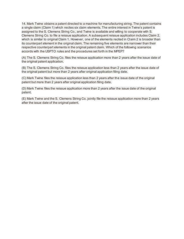 Reissue 1400 questions pdf
