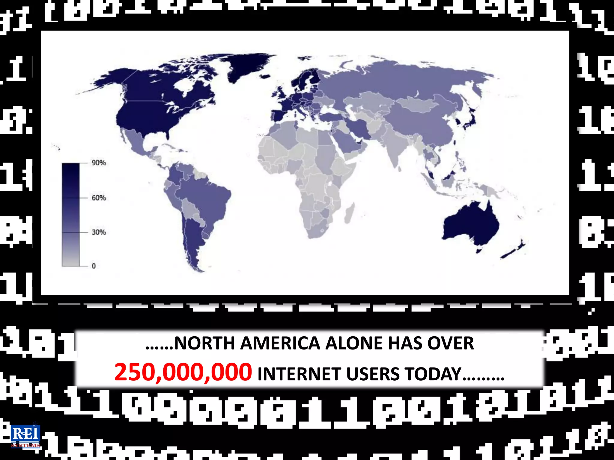 ……NORTH AMERICA ALONE HAS OVER
250,000,000 INTERNET USERS TODAY………
 
