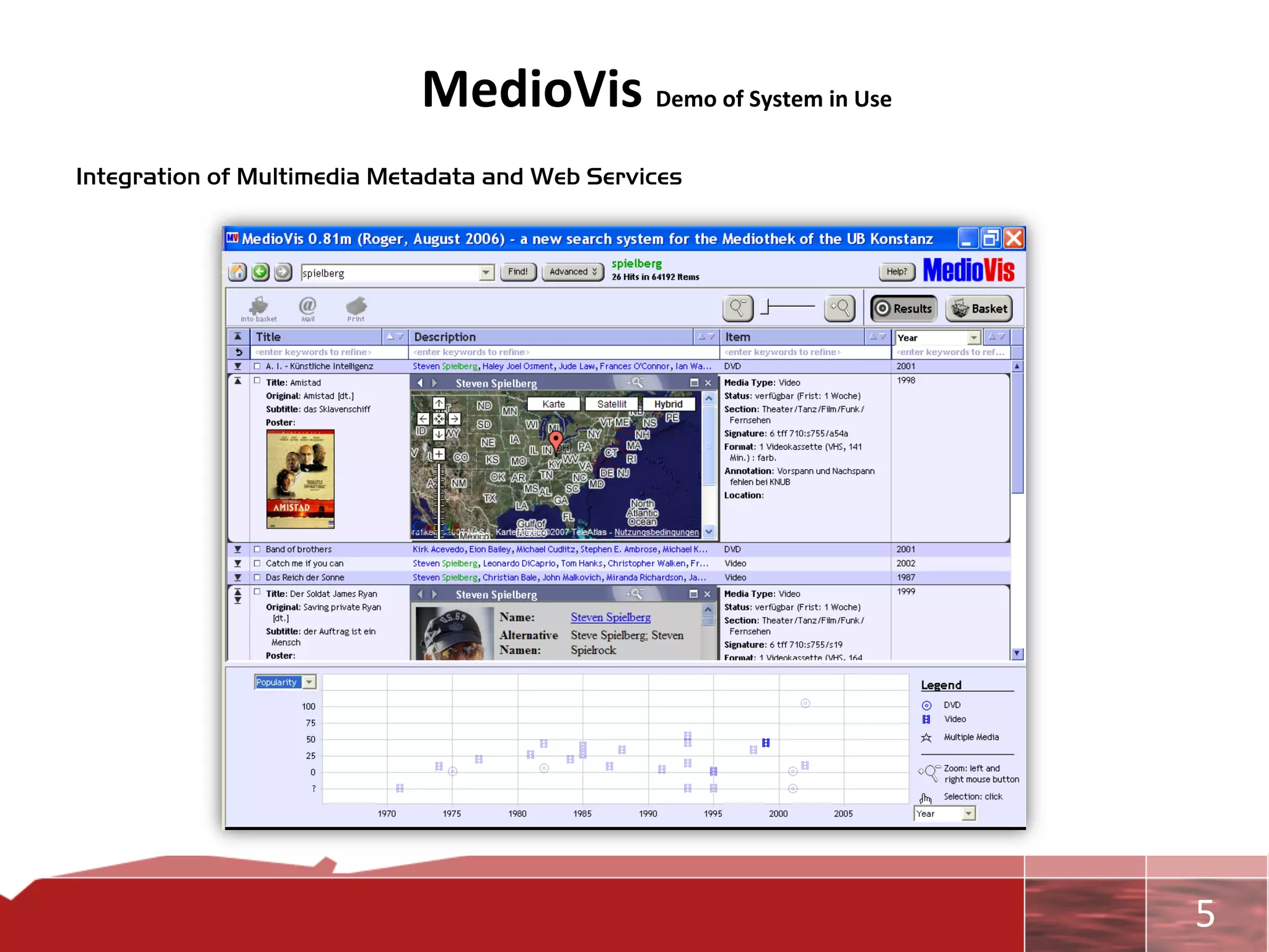 MedioVis	
  Demo	
  of	
  System	
  in	
  Use	
  
Integration of Multimedia Metadata and Web Services




                                                                                 	
     5	
  
 