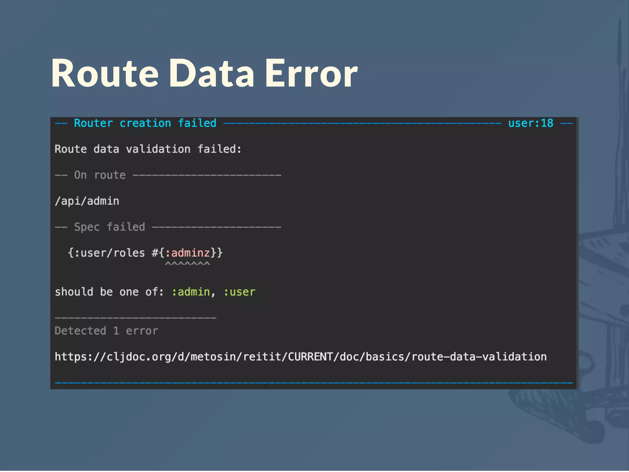 Route Data Error
 