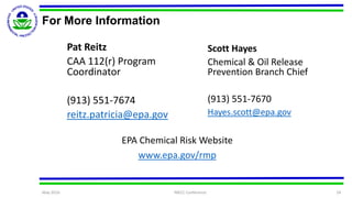 Pat Reitz Reitz, Patricia, US EPA, Hayes Scott, US EPA, Risk Management Program ...