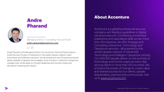 Andre
Pharand
About Accenture
Accenture is a global professional services
company with leading capabilities in digital,
cl...