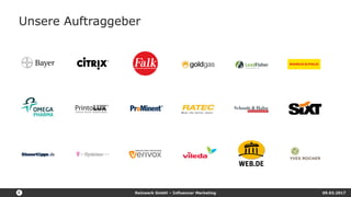 Reizwerk GmbH – Influencer Marketing 09.03.2017
Unsere Auftraggeber
 