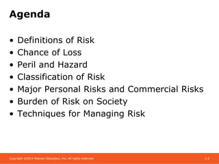 Rida's Risks Rejda chapter 1 slides risk and its treatment | PPT
