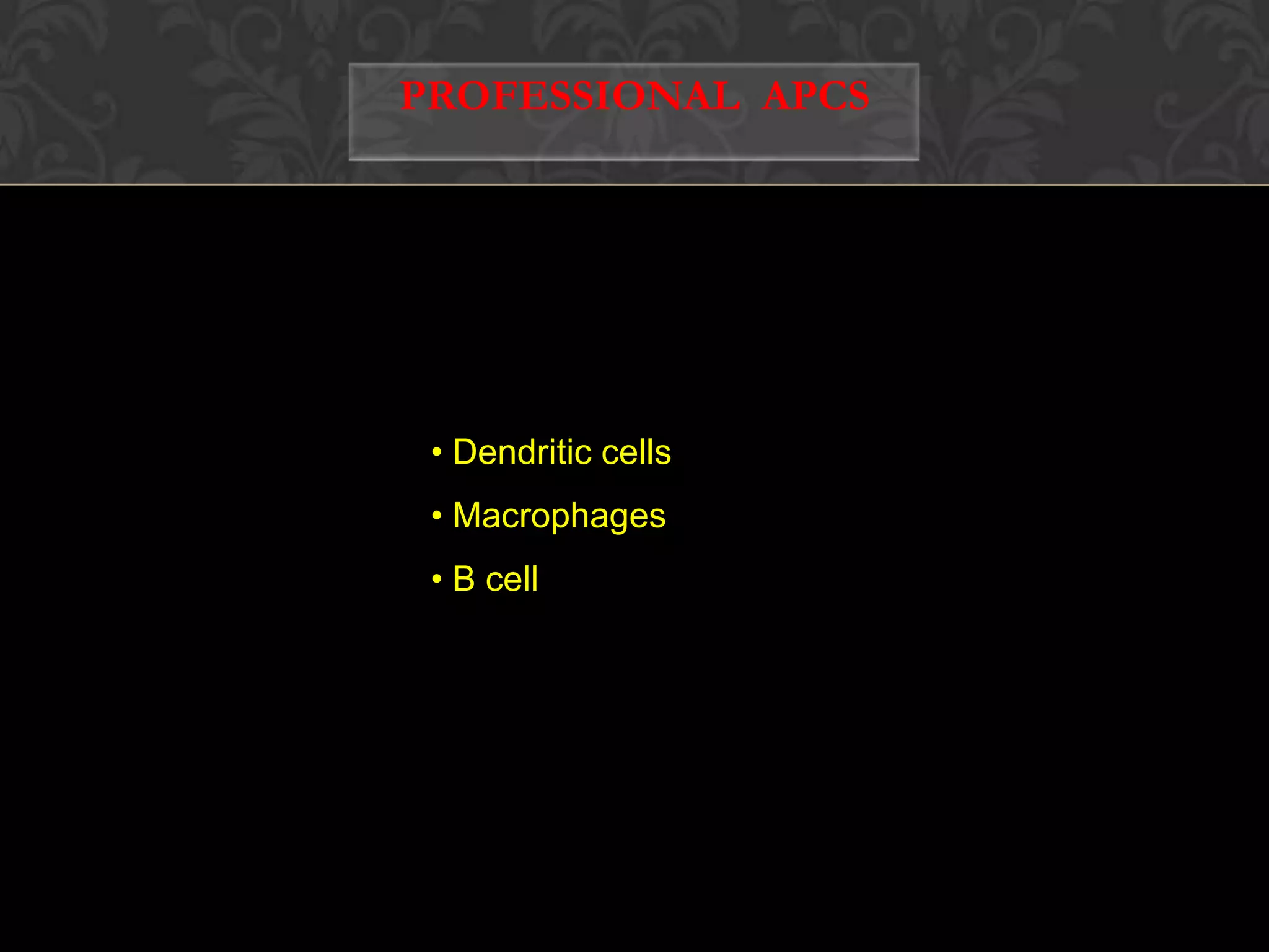PROFESSIONAL  APCsDendritic cells