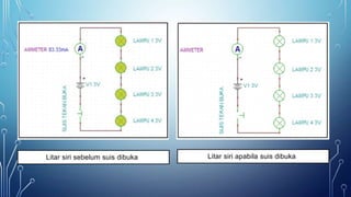 Litar siri sebelum suis dibuka Litar siri apabila suis dibuka
 