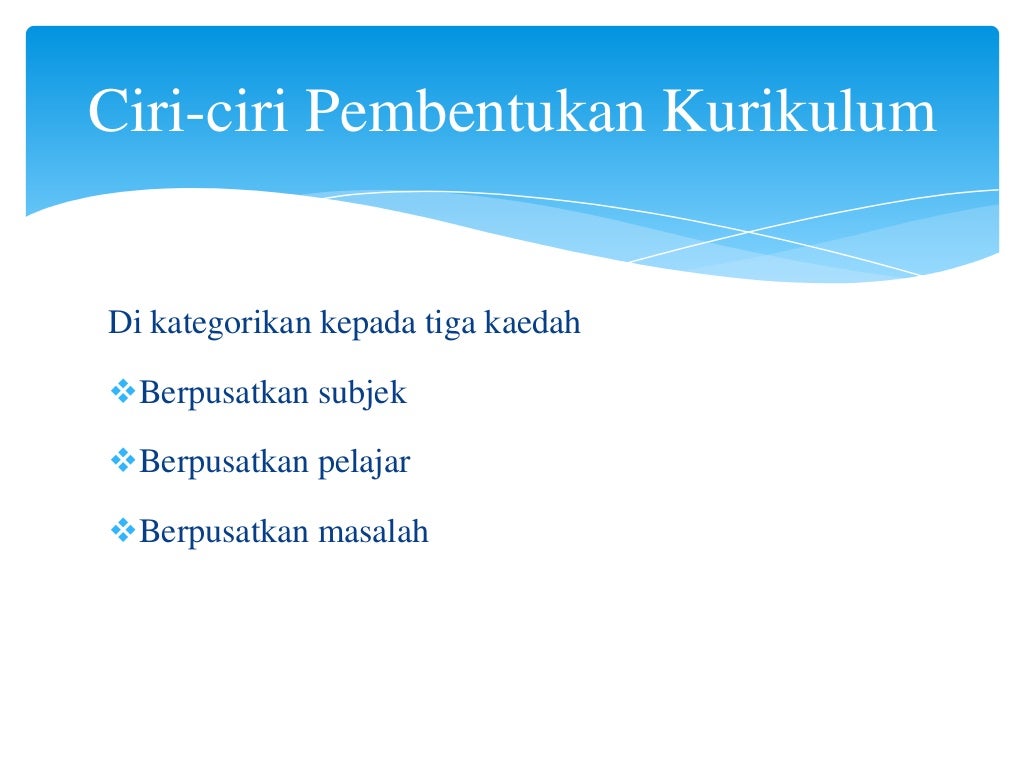 Reka Bentuk Kurikulum di Malaysia