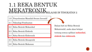 Rbt Tingkatan 3 Bab 1 Reka Bentuk Mekatronik Cikgu Ooi