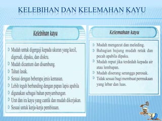 KELEBIHAN DAN KELEMAHAN KAYU
 