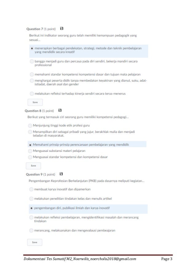 Rekap Soal Kompetensi Pedagogi