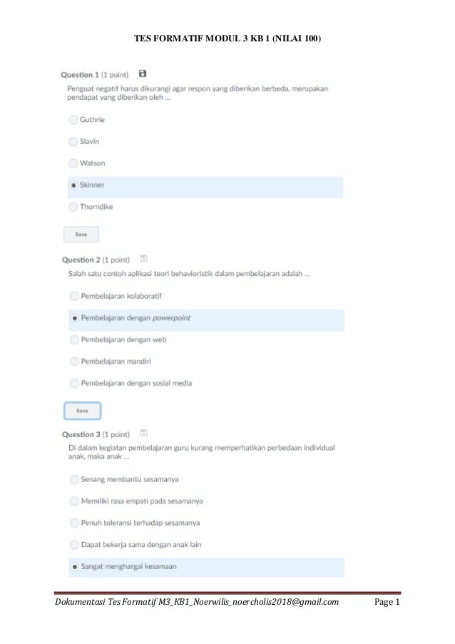 Rekap Soal Kompetensi Pedagogi